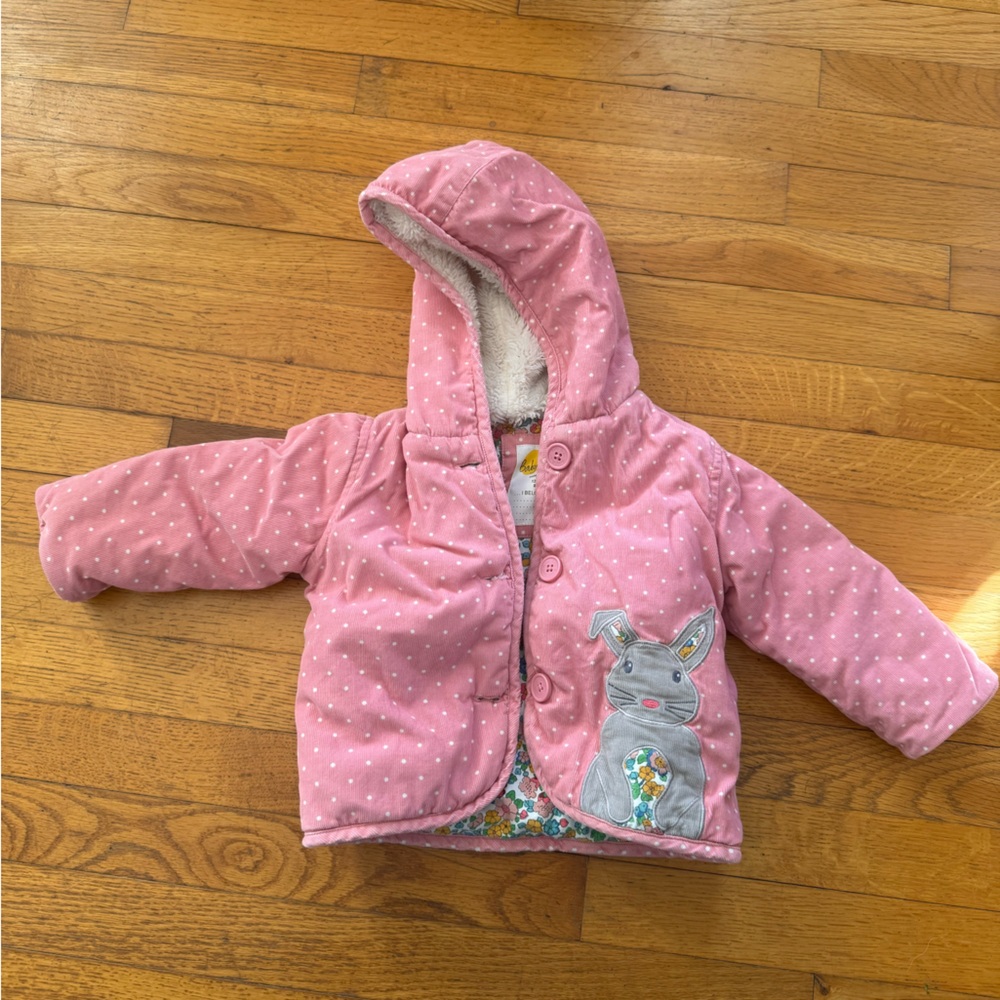 Pink Polka Dot Kids One Piece with Bunny Design